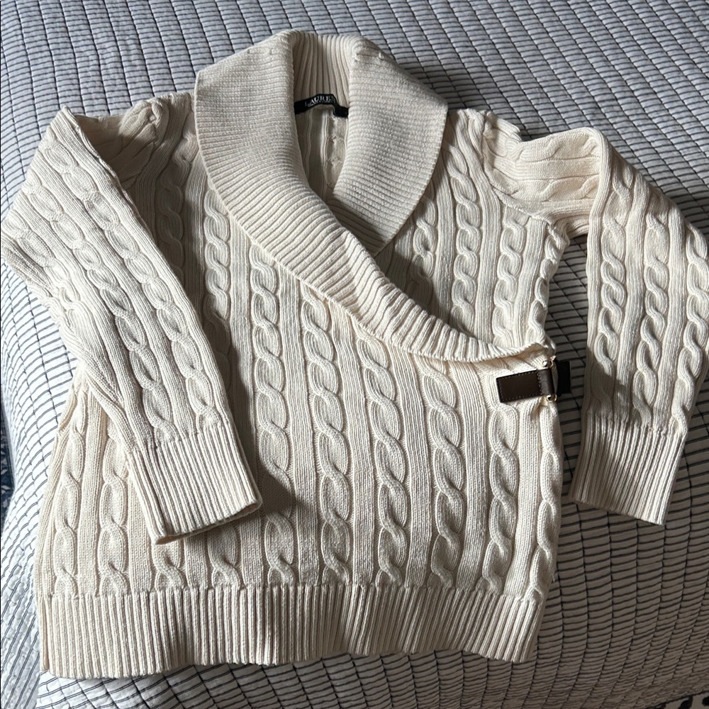 Ralph Lauren Cream Cable Knit Sweater